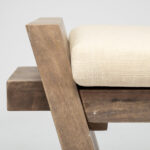 14" Cream and Brown Upholstered Linen Blend Entryway Bench 11 14" Cream and Brown Upholstered Linen Blend Entryway Bench