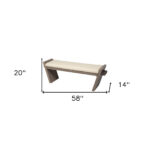 14" Cream and Brown Upholstered Linen Blend Entryway Bench 14 14" Cream and Brown Upholstered Linen Blend Entryway Bench