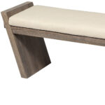 14" Cream and Brown Upholstered Linen Blend Entryway Bench 12 14" Cream and Brown Upholstered Linen Blend Entryway Bench