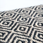 56" Black and White Trellis Upholstered Bench with Gray Base 9 56" Black and White Trellis Upholstered Bench with Gray Base