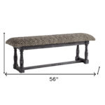56" Black and White Trellis Upholstered Bench with Gray Base 12 56" Black and White Trellis Upholstered Bench with Gray Base