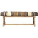 59" Beige Brown Natural Jute Striped Upholstered Entryway Bench 7 59" Beige Brown Natural Jute Striped Upholstered Entryway Bench