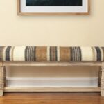 59" Beige Brown Natural Jute Striped Upholstered Entryway Bench 8 59" Beige Brown Natural Jute Striped Upholstered Entryway Bench