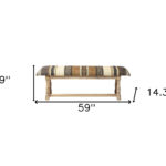59" Beige Brown Natural Jute Striped Upholstered Entryway Bench 12 59" Beige Brown Natural Jute Striped Upholstered Entryway Bench