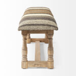 59" Beige Brown Natural Jute Striped Upholstered Entryway Bench 9 59" Beige Brown Natural Jute Striped Upholstered Entryway Bench