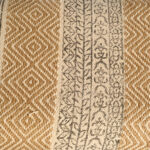 59" Beige Orange Geometric Jute Upholstered Accent Bench 9 59" Beige Orange Geometric Jute Upholstered Accent Bench