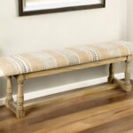 59" Beige Orange Geometric Jute Upholstered Accent Bench 6 59" Beige Orange Geometric Jute Upholstered Accent Bench