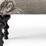 55" Gray and Black Floral Upholstered Distressed Entryway Bench 15 55" Gray and Black Floral Upholstered Distressed Entryway Bench