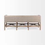 19" Beige and Brown Upholstered Cotton Blend Bench with Arms 12 19" Beige and Brown Upholstered Cotton Blend Bench with Arms
