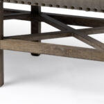 19" Beige and Brown Upholstered Cotton Blend Bench with Arms 15 19" Beige and Brown Upholstered Cotton Blend Bench with Arms