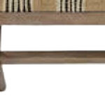 16" Beige and Brown Upholstered Cotton Blend Bench 11 16" Beige and Brown Upholstered Cotton Blend Bench