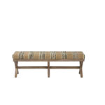 16" Beige and Brown Upholstered Cotton Blend Bench 7 16" Beige and Brown Upholstered Cotton Blend Bench