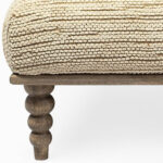 42" Cream and Brown Upholstered Cotton Blend Bench 10 42" Cream and Brown Upholstered Cotton Blend Bench
