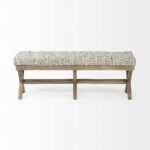 16" Beige and Brown Upholstered Faux Leather Entryway Bench 8 16" Beige and Brown Upholstered Faux Leather Entryway Bench