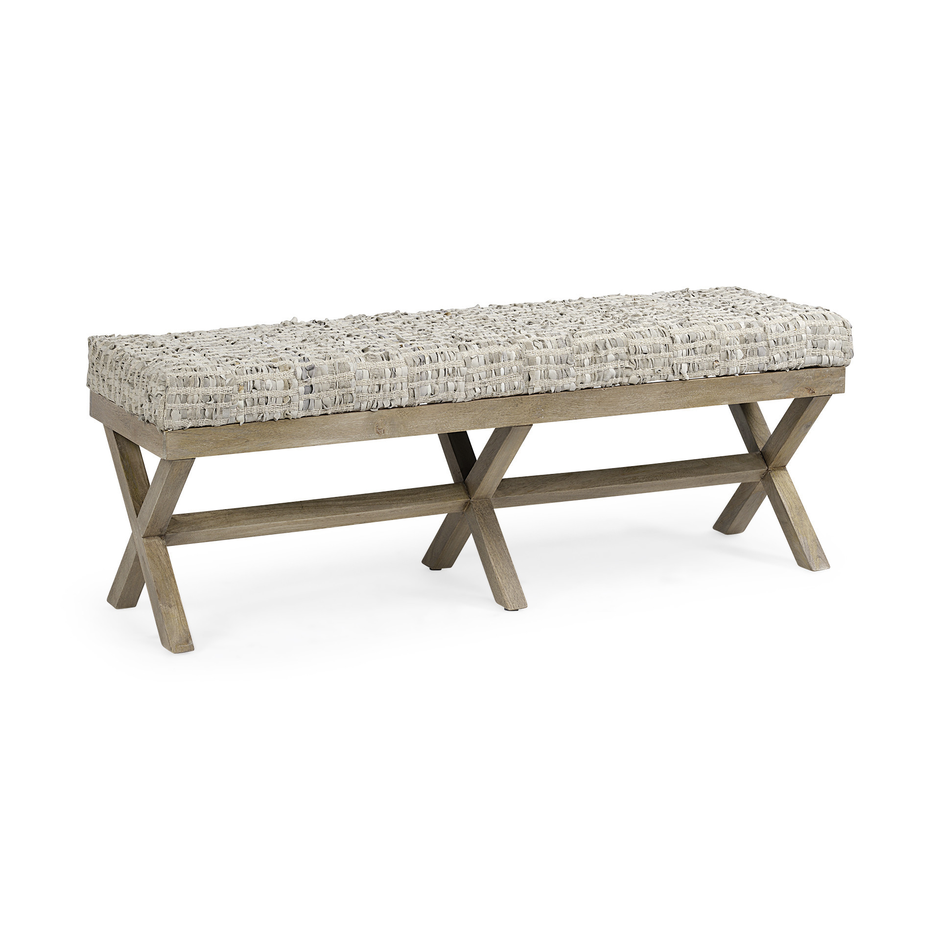 16" Beige and Brown Upholstered Faux Leather Entryway Bench 6 16" Beige and Brown Upholstered Faux Leather Entryway Bench - Image 6