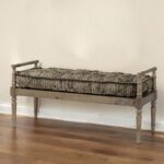 57" Beige And Brown Upholstered Cotton Blend Entryway Bench 6 57" Beige And Brown Upholstered Cotton Blend Entryway Bench