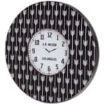 Black And White Painted Wood Oversized Analog Wall Clock