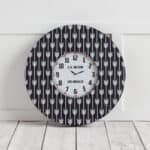 Black And White Painted Wood Oversized Analog Wall Clock