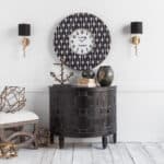 Black And White Painted Wood Oversized Analog Wall Clock