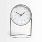 Minimalist Gray Metal Table Clock With Quartz Movement