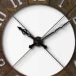 Industrial Round Metal Wall Clock in Rustic Brown Finish
