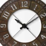 Industrial Round Metal Wall Clock in Rustic Brown Finish