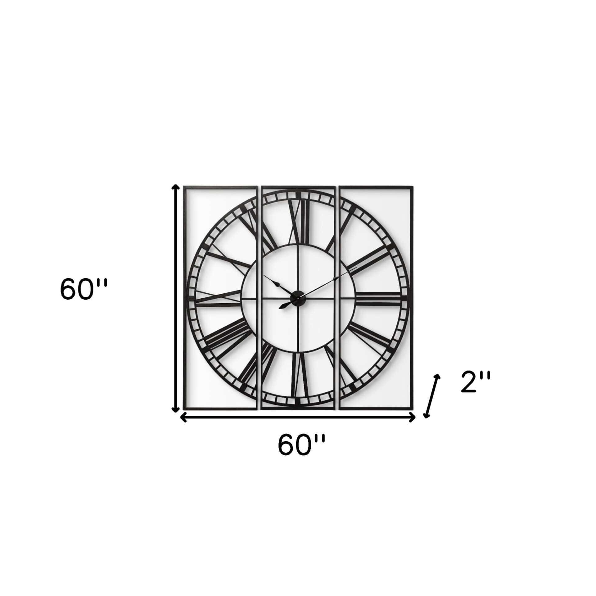 Oversized 60 Inch Round and Square Industrial Wall Clock 5 Oversized 60 Inch Round and Square Industrial Wall Clock - Image 5