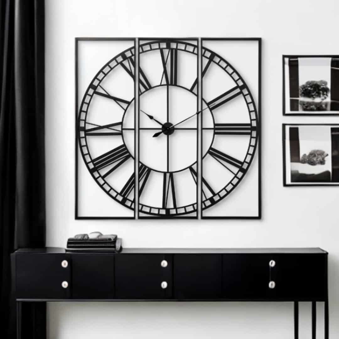 Oversized 60 Inch Round and Square Industrial Wall Clock 2 Oversized 60 Inch Round and Square Industrial Wall Clock - Image 2