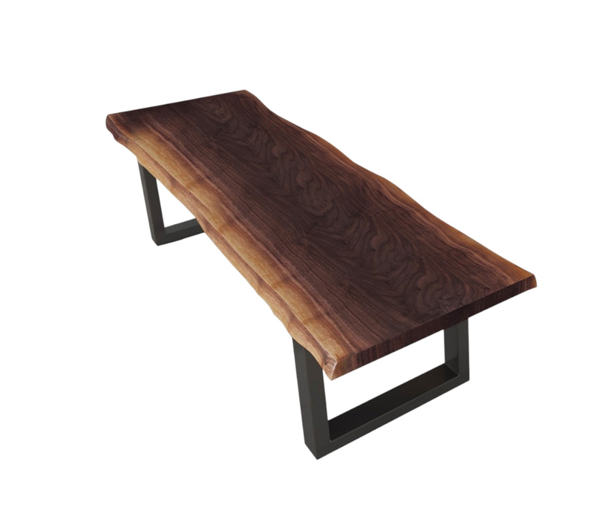 79" Distressed Brown Solid Wood Dining Bench with Black Frame 1 79" Distressed Brown Solid Wood Dining Bench with Black Frame
