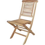 23" Natural Teak Wood Armless Outdoor Dining Chair