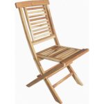 23" Natural Teak Wood Armless Outdoor Dining Chair