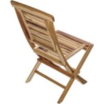 23" Natural Teak Wood Armless Outdoor Dining Chair