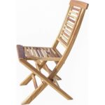 23" Natural Teak Wood Armless Outdoor Dining Chair