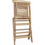 23" Natural Teak Wood Armless Outdoor Dining Chair