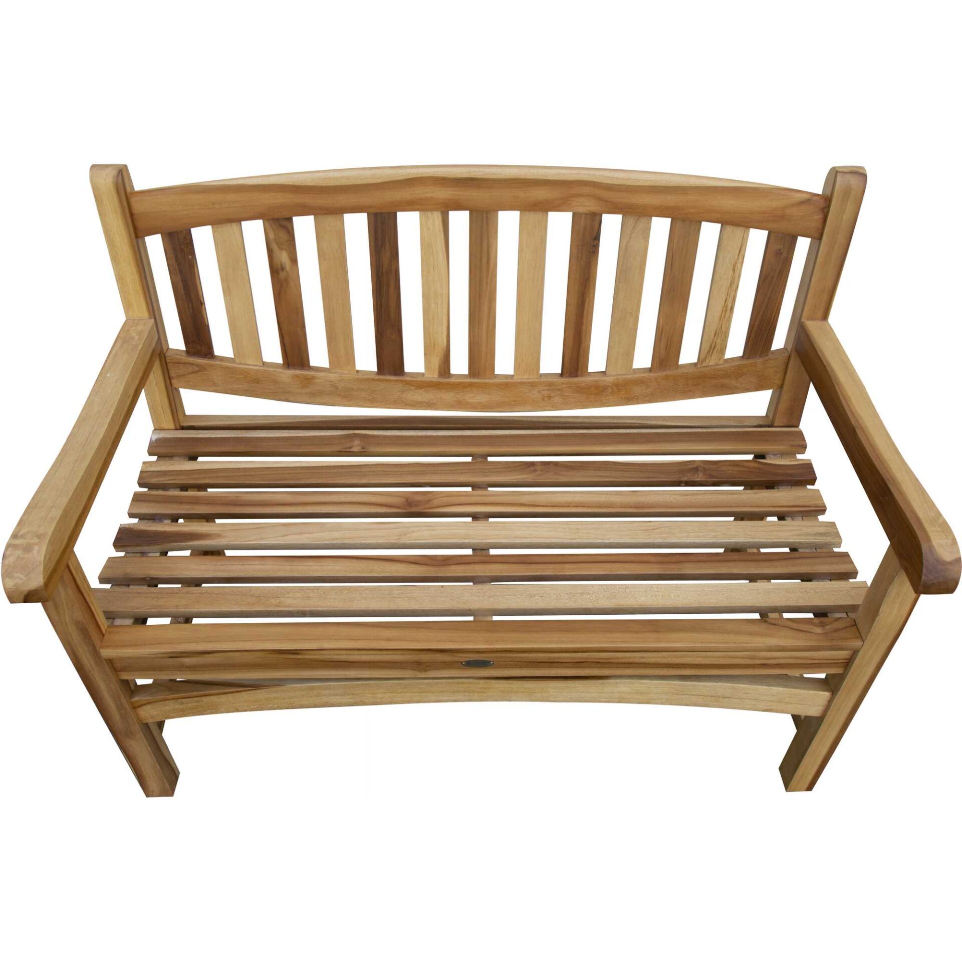 26" Natural Wood Outdoor Chair with Neutral Cushion, Single Piece 5 26" Natural Wood Outdoor Chair with Neutral Cushion, Single Piece - Image 5