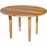 48" Natural Solid Wood Round Outdoor Dining Table