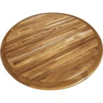 48" Natural Solid Wood Round Outdoor Dining Table