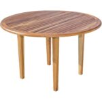 48" Natural Solid Wood Round Outdoor Dining Table