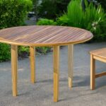 48" Natural Solid Wood Round Outdoor Dining Table