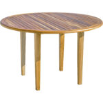 48" Natural Solid Wood Round Outdoor Dining Table