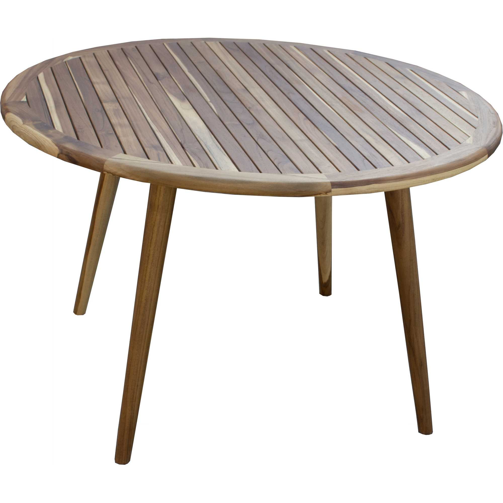 36" Natural Solid Wood Round Outdoor Dining Table 7 36" Natural Solid Wood Round Outdoor Dining Table