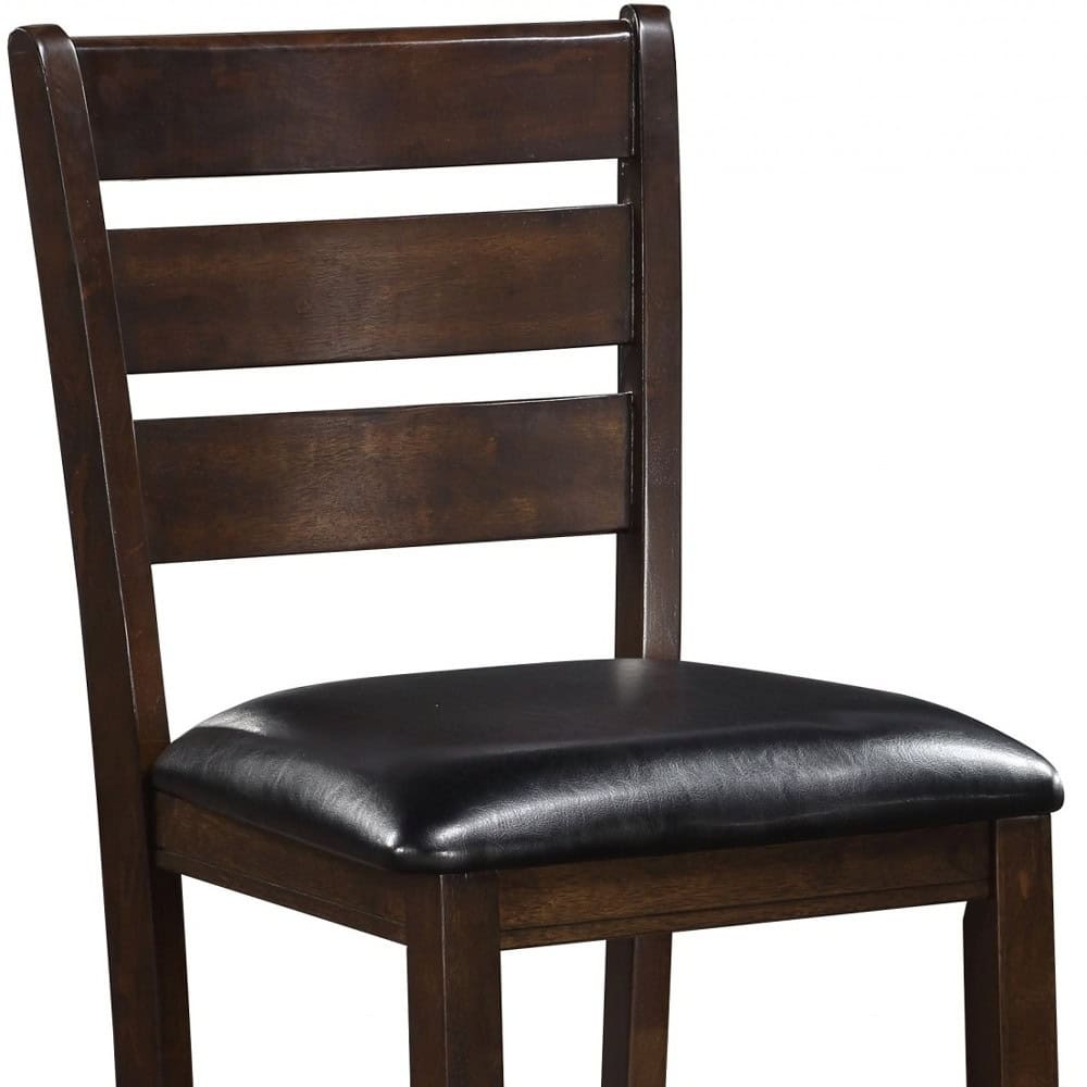 41 Inch Black and Brown Wood Counter Height Bar Stools (Set of 2) 6 41 Inch Black and Brown Wood Counter Height Bar Stools (Set of 2) - Image 6