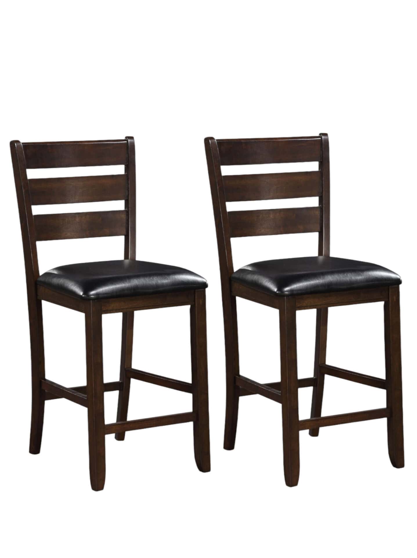 41 Inch Black and Brown Wood Counter Height Bar Stools (Set of 2) 4 41 Inch Black and Brown Wood Counter Height Bar Stools (Set of 2) - Image 4