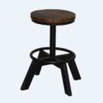 22 Inch Brown and Black Backless Bar Stool With Footrest