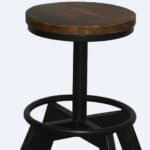22 Inch Brown and Black Backless Bar Stool With Footrest