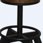 22 Inch Brown and Black Backless Bar Stool With Footrest