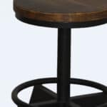 22 Inch Brown and Black Backless Bar Stool With Footrest