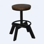 22 Inch Brown and Black Backless Bar Stool With Footrest