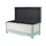 Green Wooden Storage Bench with Cushion and Hinged Lift Lid 16 Green Wooden Storage Bench with Cushion and Hinged Lift Lid