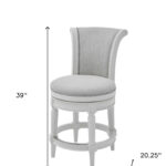 39-Inch Light Gray Swivel Counter Height Bar Stool 4 39-Inch Light Gray Swivel Counter Height Bar Stool